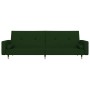 Sofá cama de 2 plazas con dos almohadas terciopelo verde oscuro de , Sofás - Ref: Foro24-375751, Precio: 287,99 €, Descuento: %
