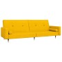 Sofá cama de 2 plazas con dos almohadas terciopelo amarillo de , Sofás - Ref: Foro24-375753, Precio: 285,05 €, Descuento: %