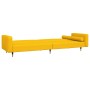 Sofá cama de 2 plazas con dos almohadas terciopelo amarillo de , Sofás - Ref: Foro24-375753, Precio: 285,05 €, Descuento: %