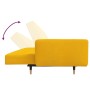 Sofá cama de 2 plazas con dos almohadas terciopelo amarillo de , Sofás - Ref: Foro24-375753, Precio: 285,05 €, Descuento: %