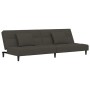 Sofá cama de 2 plazas con dos almohadas terciopelo gris oscuro de , Sofás - Ref: Foro24-375808, Precio: 250,51 €, Descuento: %
