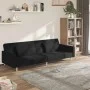 Sofá cama de 2 plazas con dos almohadas tela negro de , Sofás - Ref: Foro24-375801, Precio: 280,16 €, Descuento: %