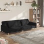 Sofá cama de 2 plazas con dos almohadas tela negro de , Sofás - Ref: Foro24-375801, Precio: 285,00 €, Descuento: %