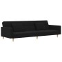 Sofá cama de 2 plazas con dos almohadas tela negro de , Sofás - Ref: Foro24-375801, Precio: 285,00 €, Descuento: %