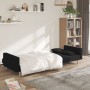 Sofá cama de 2 plazas con dos almohadas tela negro de , Sofás - Ref: Foro24-375801, Precio: 285,00 €, Descuento: %