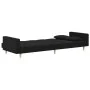 Sofá cama de 2 plazas con dos almohadas tela negro de , Sofás - Ref: Foro24-375801, Precio: 280,16 €, Descuento: %