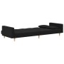 Sofá cama de 2 plazas con dos almohadas tela negro de , Sofás - Ref: Foro24-375801, Precio: 285,00 €, Descuento: %