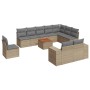Set de sofás de jardín 11pzas con cojines ratán sintético beige de , Conjuntos de jardín - Ref: Foro24-3225499, Precio: 639,0...