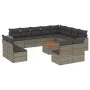Set sofás de jardín con cojines 13 piezas ratán sintético gris by , Modular outdoor sofas - Ref: Foro24-3224373, Price: 774,9...