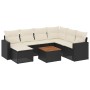 Set de sofás de jardín 8 piezas y cojines ratán sintético negro de , Sofás modulares de exterior - Ref: Foro24-3224236, Preci...