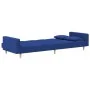 Sofá cama de 2 plazas con dos almohadas tela azul de , Sofás - Ref: Foro24-375803, Precio: 274,40 €, Descuento: %