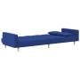 Sofá cama de 2 plazas con dos almohadas tela azul de , Sofás - Ref: Foro24-375803, Precio: 295,47 €, Descuento: %