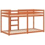 Litera de madera maciza de pino marrón cera 90x190 cm de , Camas y somieres - Ref: Foro24-3214875, Precio: 155,00 €, Descuent...