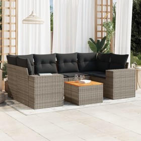 Set de sofás de jardín 7 piezas con cojines ratán PE gris de , Conjuntos de jardín - Ref: Foro24-3257677, Precio: 455,31 €, D...