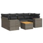 Set de sofás de jardín 7 piezas con cojines ratán PE gris de , Conjuntos de jardín - Ref: Foro24-3257677, Precio: 455,31 €, D...