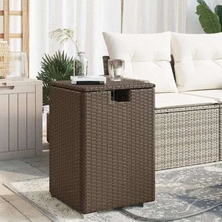 Mesa cubierta para bombona de propano ratán marrón 40x40x60 cm de , Mesas de jardín - Ref: Foro24-366295, Precio: 74,67 €, De...