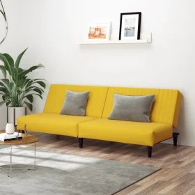 Sofá cama de 2 plazas terciopelo amarillo de , Sofás - Ref: Foro24-375933, Precio: 231,21 €, Descuento: %