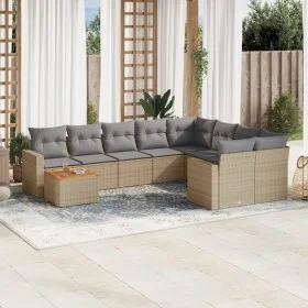 Juego de sofás jardín con cojines beige 10 pzas ratán sintético by , Modular outdoor sofas - Ref: Foro24-3224288, Price: 592,...