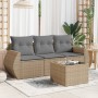 Juego de sofás jardín con cojines 4 pzas ratán sintético beige de , Conjuntos de jardín - Ref: Foro24-3253406, Precio: 285,63...
