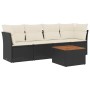 Set de muebles de jardín 5 pzas y cojines ratán sintético negro de , Conjuntos de jardín - Ref: Foro24-3223473, Precio: 272,5...