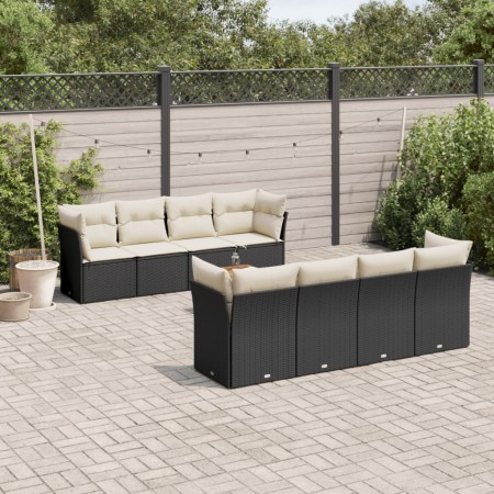 Set de sofás de jardín 8 piezas y cojines ratán sintético negro de , Conjuntos de jardín - Ref: Foro24-3223522, Precio: 492,0...