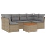 Set sofás de jardín 7 piezas y cojines ratán sintético beige de , Conjuntos de jardín - Ref: Foro24-3223560, Precio: 381,94 €...