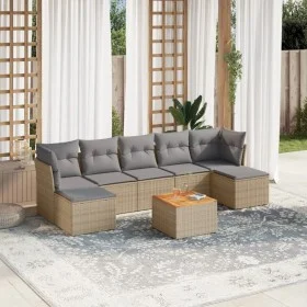 Juego de sofás de jardín con cojines beige 8 pzas ratán PE de , Conjuntos de jardín - Ref: Foro24-3223777, Precio: 450,07 €, ...