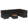 Set de sofás de jardín 8 piezas y cojines ratán sintético negro de , Conjuntos de jardín - Ref: Foro24-3223780, Precio: 527,0...
