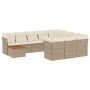 Set de sofás de jardín 11pzas con cojines ratán sintético beige de , Conjuntos de jardín - Ref: Foro24-3223846, Precio: 677,7...
