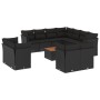 Set de sofás de jardín 12 piezas cojines ratán sintético negro de , Conjuntos de jardín - Ref: Foro24-3223941, Precio: 828,56...