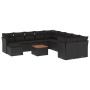 Set de sofás de jardín 12 piezas cojines ratán sintético negro de , Conjuntos de jardín - Ref: Foro24-3223976, Precio: 716,17...