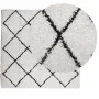 Alfombra de pelo largo moderna crema y negro 200x200 cm de , Alfombras - Ref: Foro24-375370, Precio: 68,55 €, Descuento: %