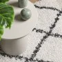 Alfombra de pelo largo moderna crema y negro 200x200 cm de , Alfombras - Ref: Foro24-375370, Precio: 68,55 €, Descuento: %