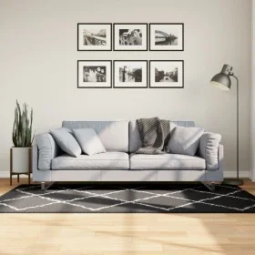 Alfombra de pelo largo moderna PAMPLONA negro y crema 100x200cm de , Alfombras - Ref: Foro24-375408, Precio: 36,32 €, Descuen...