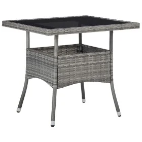 Garten-Esstisch aus synthetischem Rattan und grauem Glas von vidaXL, Gartentische - Ref: Foro24-46178, Preis: 134,66 €, Rabat...