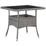 Garten-Esstisch aus synthetischem Rattan und grauem Glas von vidaXL, Gartentische - Ref: Foro24-46178, Preis: 134,66 €, Rabat...