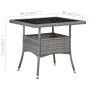 Garten-Esstisch aus synthetischem Rattan und grauem Glas von vidaXL, Gartentische - Ref: Foro24-46178, Preis: 134,66 €, Rabat...