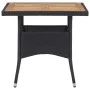 Mesa comedor para jardín ratán sintético madera de acacia negro de vidaXL, Mesas de jardín - Ref: Foro24-46171, Precio: 127,7...