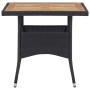 Mesa comedor para jardín ratán sintético madera de acacia negro de vidaXL, Mesas de jardín - Ref: Foro24-46171, Precio: 123,1...