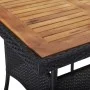Mesa comedor para jardín ratán sintético madera de acacia negro de vidaXL, Mesas de jardín - Ref: Foro24-46171, Precio: 127,7...