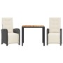 Mesita y sillas con cojines 3 piezas ratán sintético negro de , Conjuntos de jardín - Ref: Foro24-3212468, Precio: 406,51 €, ...