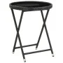 Mesa de centro ratán sintético y vidrio templado negro 60 cm de vidaXL, Mesas de jardín - Ref: Foro24-46203, Precio: 60,67 €,...