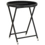 Mesa de centro ratán sintético y vidrio templado negro 60 cm de vidaXL, Mesas de jardín - Ref: Foro24-46203, Precio: 61,60 €,...
