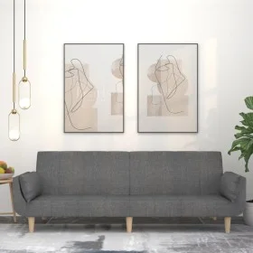 Sofá cama de 2 plazas con dos almohadas tela gris claro de , Sofás - Ref: Foro24-375869, Precio: 285,57 €, Descuento: %