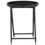 Mesa de centro ratán sintético y vidrio templado negro 60 cm de vidaXL, Mesas de jardín - Ref: Foro24-46203, Precio: 60,67 €,...