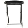 Mesa de centro ratán sintético y vidrio templado negro 60 cm de vidaXL, Mesas de jardín - Ref: Foro24-46203, Precio: 61,60 €,...