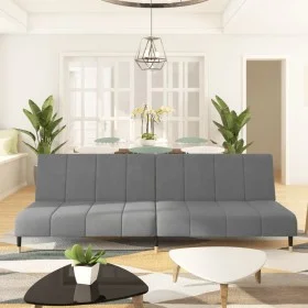 Sofá cama de 2 plazas terciopelo gris claro de , Sofás - Ref: Foro24-375874, Precio: 254,72 €, Descuento: %