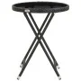 Mesa de centro ratán sintético y vidrio templado negro 60 cm de vidaXL, Mesas de jardín - Ref: Foro24-46203, Precio: 60,67 €,...