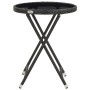 Mesa de centro ratán sintético y vidrio templado negro 60 cm de vidaXL, Mesas de jardín - Ref: Foro24-46203, Precio: 61,60 €,...