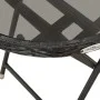 Mesa de centro ratán sintético y vidrio templado negro 60 cm de vidaXL, Mesas de jardín - Ref: Foro24-46203, Precio: 60,67 €,...